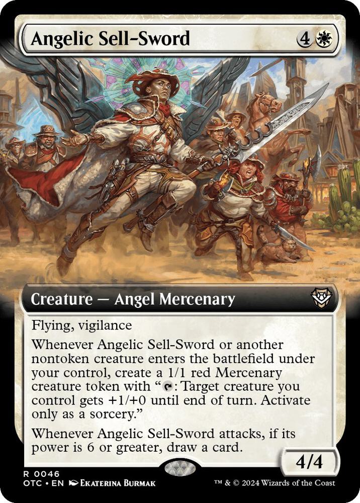 Angelic Sell-Sword (Extended Art) (46) [Outlaws of Thunder Junction Commander]