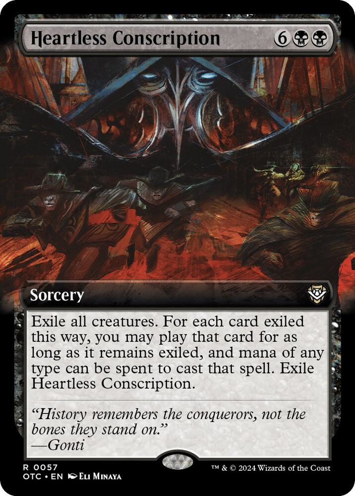 Heartless Conscription (Extended Art) (57) [Outlaws of Thunder Junction Commander]