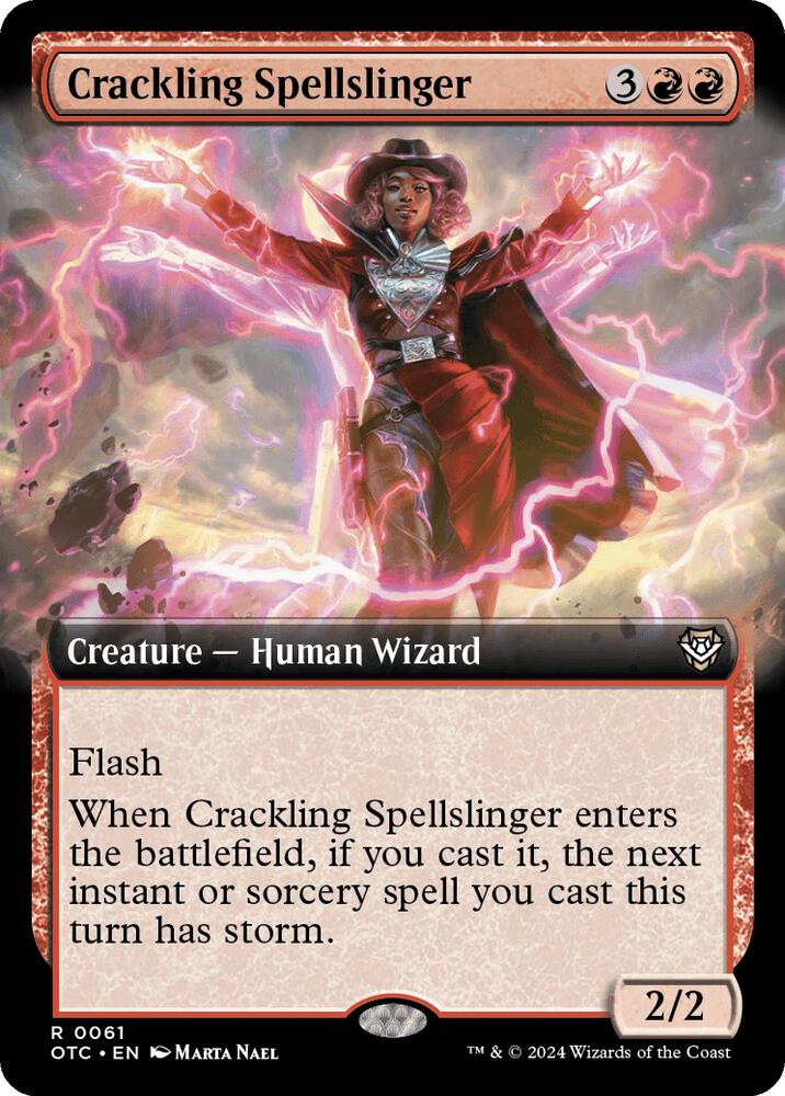 Crackling Spellslinger (Extended Art) (61) [Outlaws of Thunder Junction Commander]