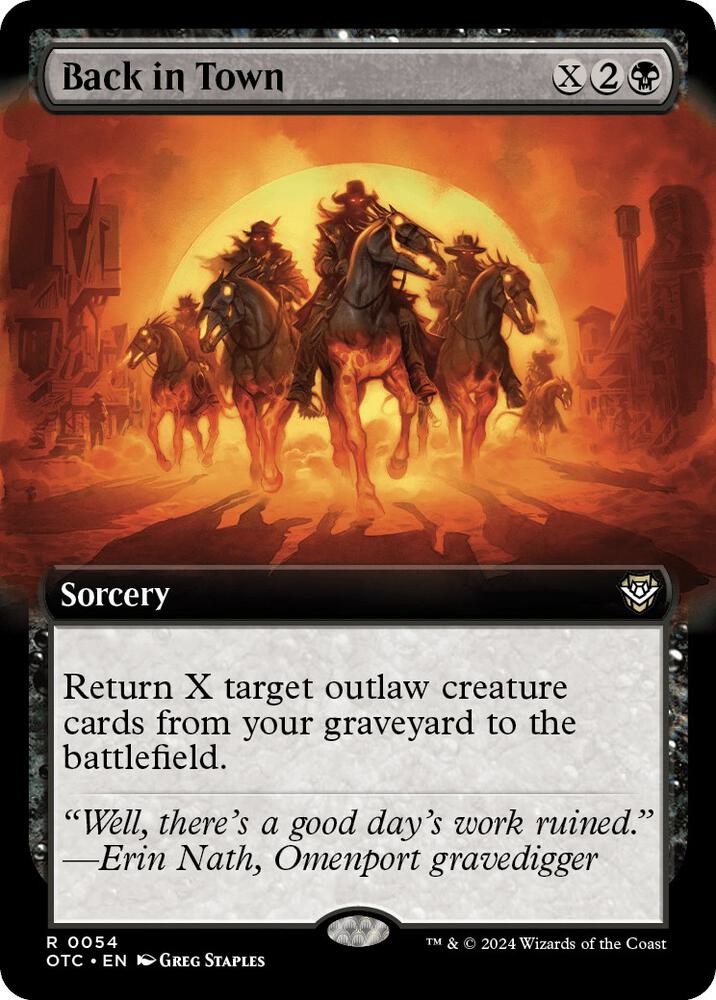 Back in Town (Extended Art) (54) [Outlaws of Thunder Junction Commander]