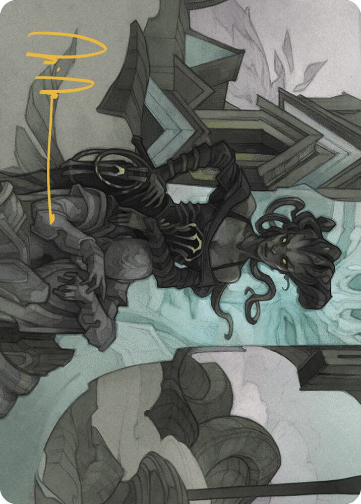 Vraska Joins Up Art Card (Gold-Stamped Signature) (34) [Outlaws of Thunder Junction Art Series]