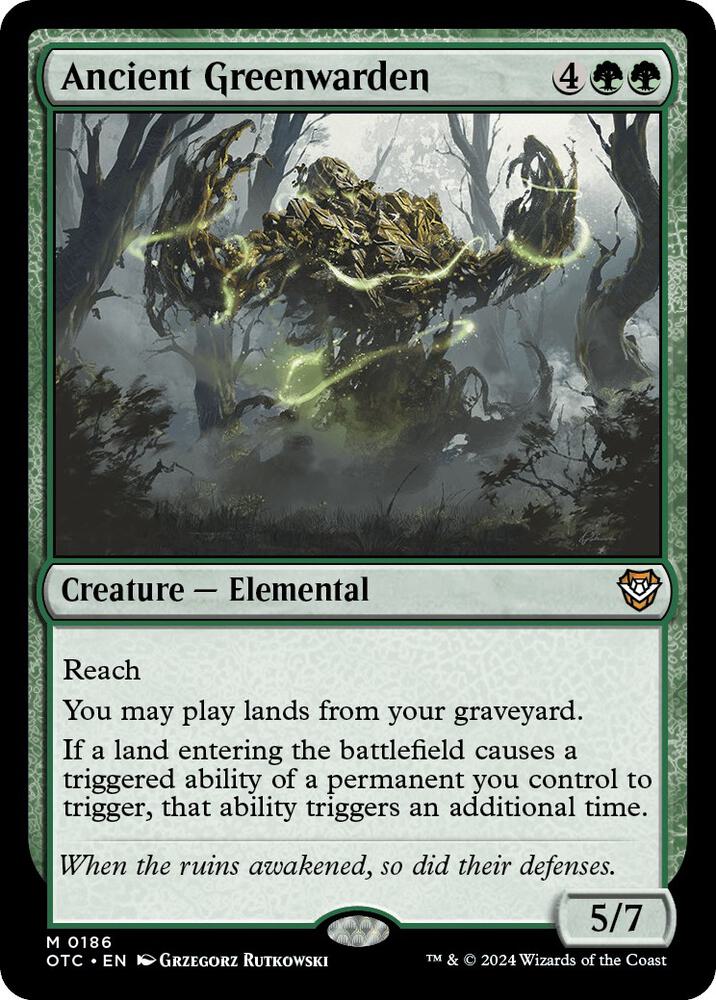 Ancient Greenwarden (186) [Outlaws of Thunder Junction Commander]