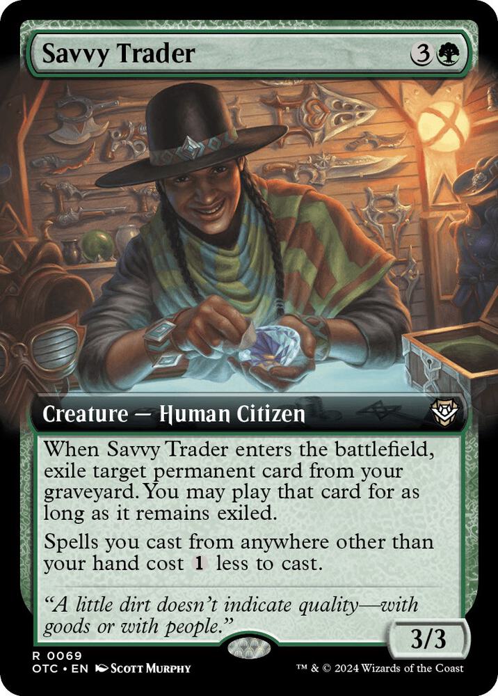 Savvy Trader (Extended Art) (69) [Outlaws of Thunder Junction Commander]