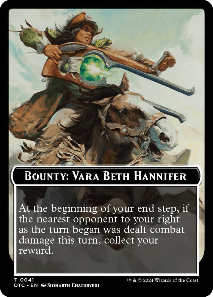 Bounty: Vara Beth Hannifer // Bounty Rules Double-Sided Token (41) [Outlaws of Thunder Junction Commander]