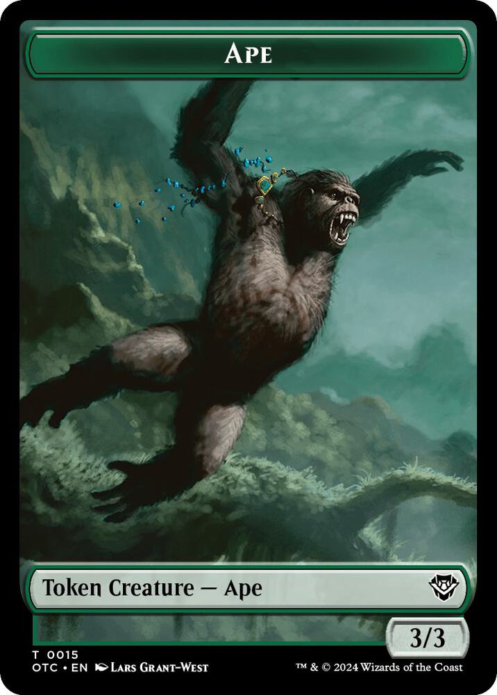 Ape // Shark Double-Sided Token (15 // 6) [Outlaws of Thunder Junction Commander]