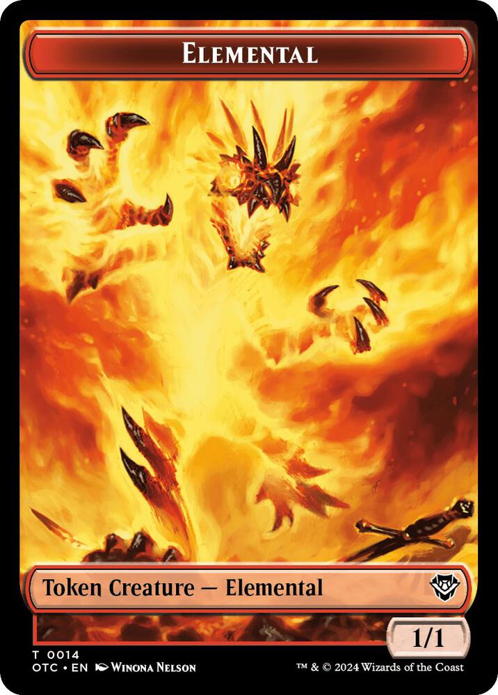Elemental (0014) // Soldier (0026) Double-Sided Token (14 // 26) [Outlaws of Thunder Junction Commander]