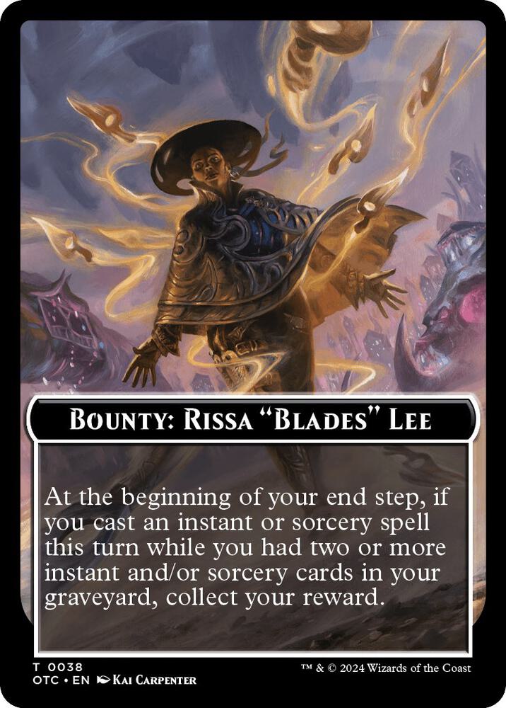 Bounty: Rissa "Blades" Lee // Bounty Rules Double-Sided Token (38) [Outlaws of Thunder Junction Commander]