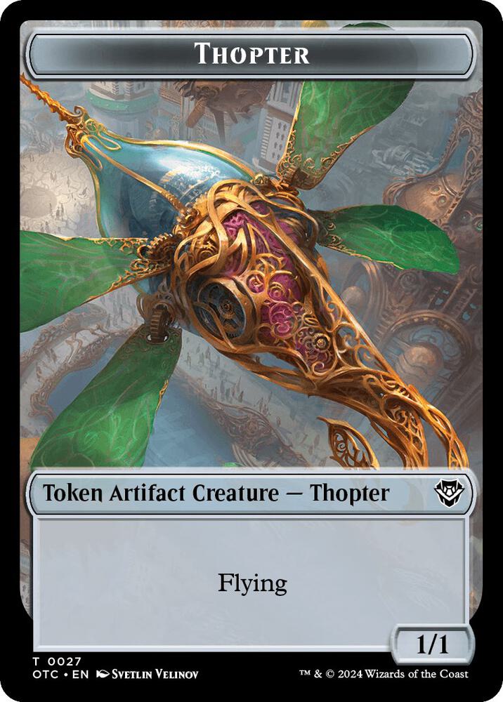 Thopter // Manifest Double-Sided Token (27 // 28) [Outlaws of Thunder Junction Commander]