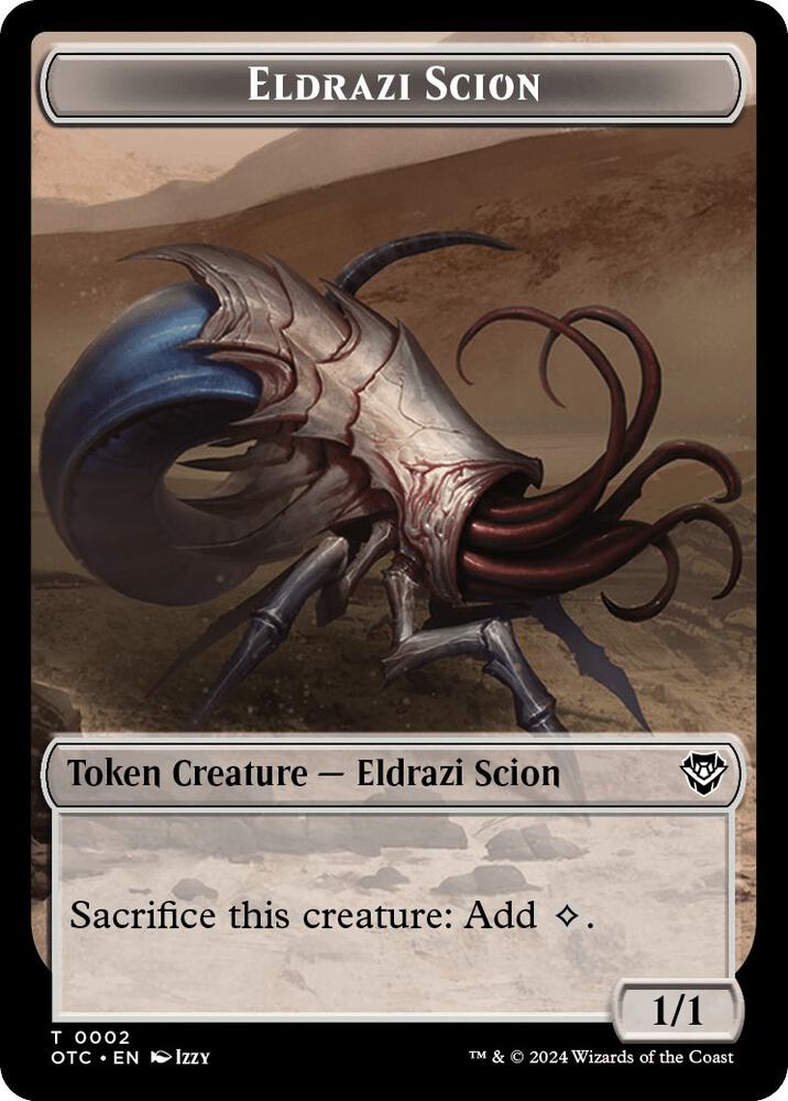 Eldrazi Scion // Treasure Double-Sided Token (2 // 18) [Outlaws of Thunder Junction Commander]