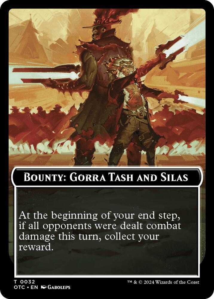 Bounty: Gorra Tash and Silas // Bounty Rules Double-Sided Token (32) [Outlaws of Thunder Junction Commander]