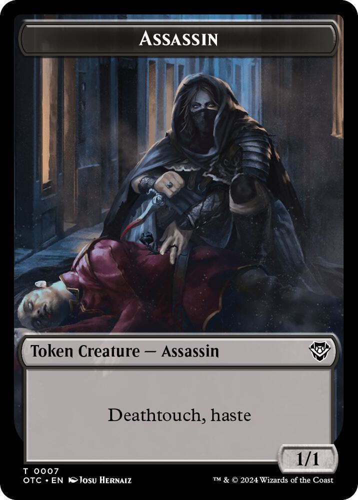 Assassin // Food Double-Sided Token (7 // 25) [Outlaws of Thunder Junction Commander]