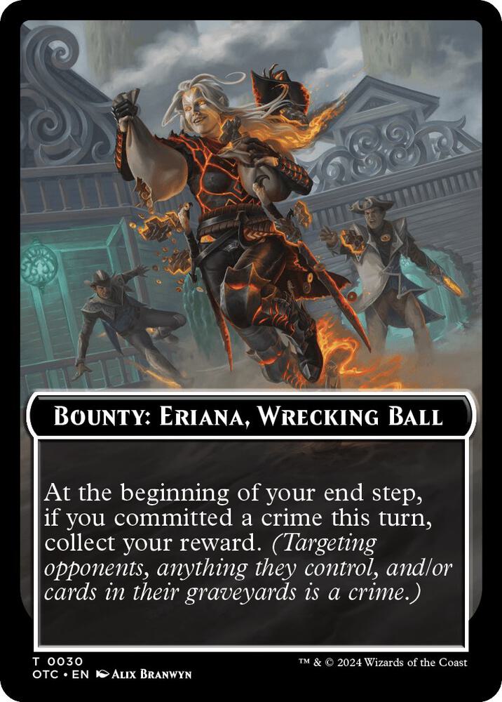 Bounty: Eriana, Wrecking Ball // Bounty Rules Double-Sided Token (30) [Outlaws of Thunder Junction Commander]
