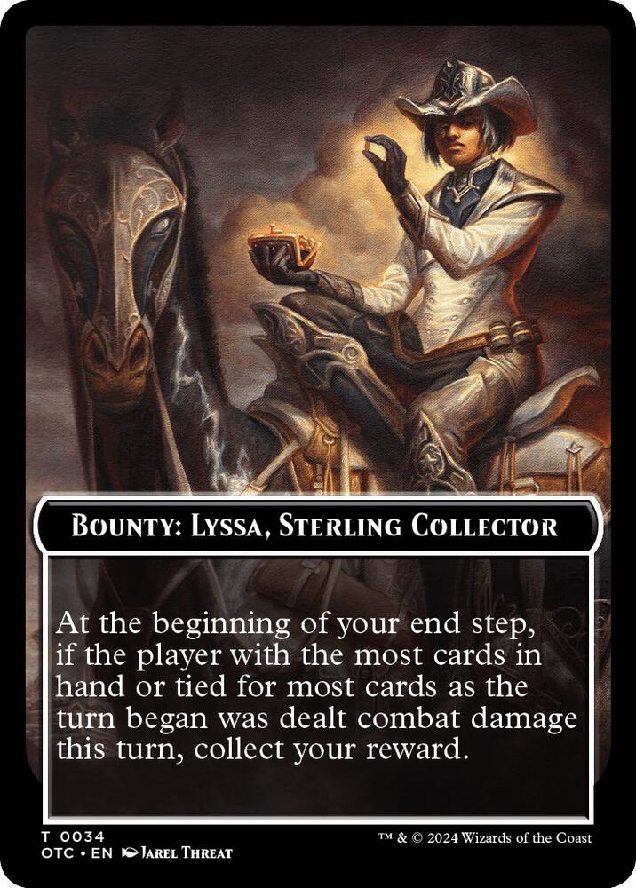 Bounty: Lyssa, Sterling Collector // Bounty Rules Double-Sided Token (34) [Outlaws of Thunder Junction Commander]