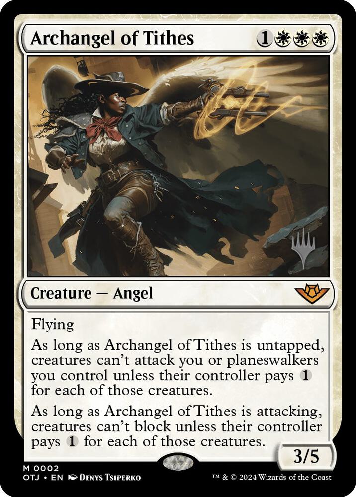 Archangel of Tithes (2) [Outlaws of Thunder Junction Promos]