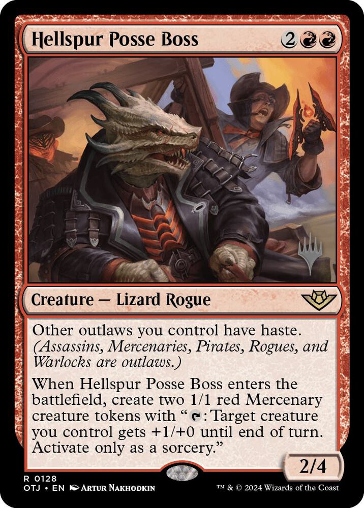 Hellspur Posse Boss (128) [Outlaws of Thunder Junction Promos]