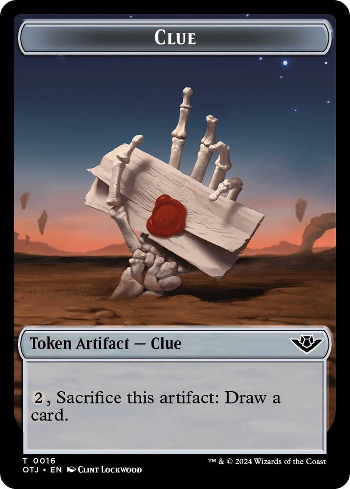 Clue // Plot Double-Sided Token (16 // 20) [Outlaws of Thunder Junction]