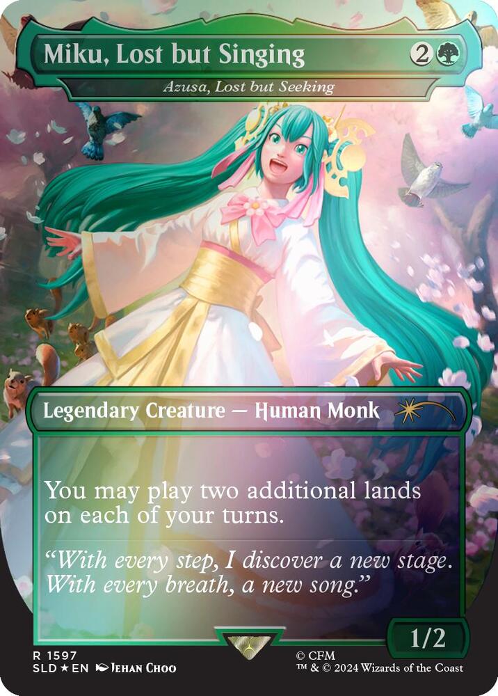 Miku, Lost but Singing - Azusa, Lost but Seeking (Rainbow Foil) (1597) [Secret Lair Drop]