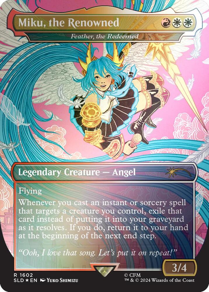 Miku, the Renowned - Feather, the Redeemed (Rainbow Foil) (1602) [Secret Lair Drop]