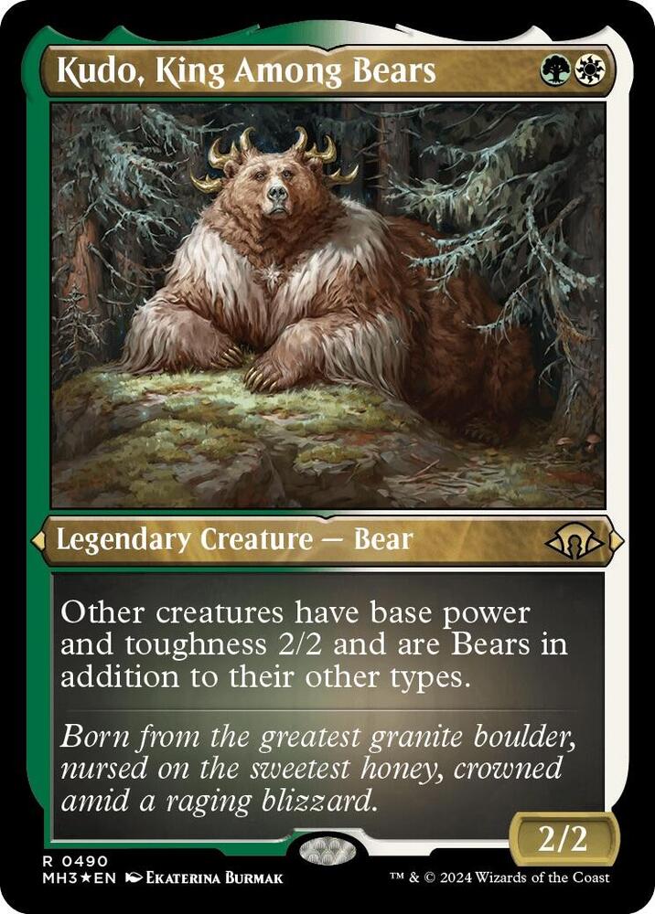Kudo, King Among Bears (Foil Etched) (490) [Modern Horizons 3]