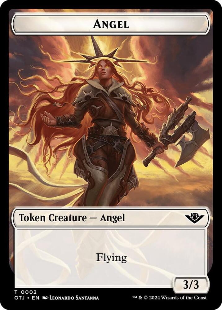 Angel // Plot Double-Sided Token (2 // 20) [Outlaws of Thunder Junction]