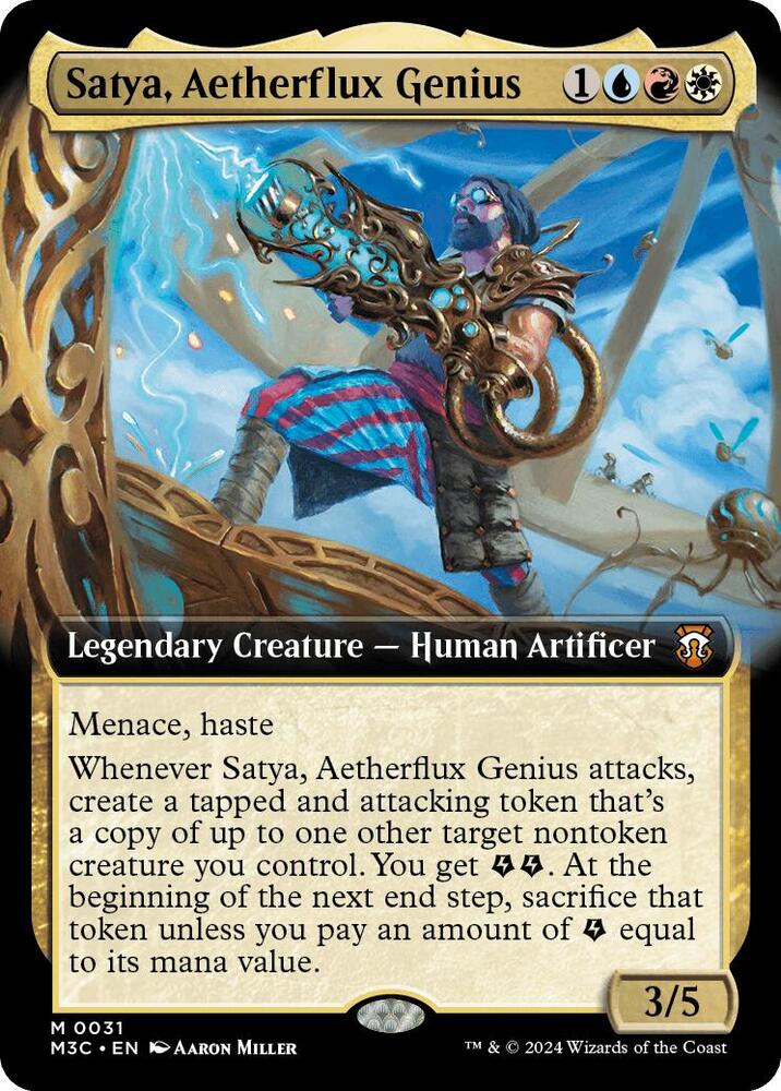 Satya, Aetherflux Genius (Extended Art) (31) [Modern Horizons 3 Commander]