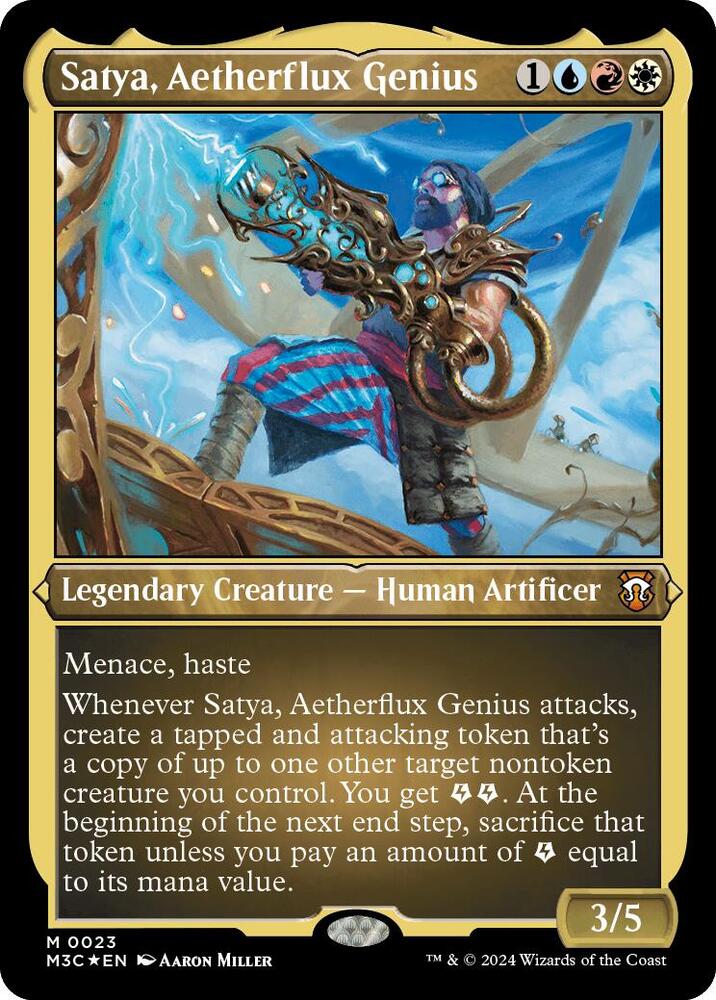 Satya, Aetherflux Genius (Foil Etched) (23) [Modern Horizons 3 Commander]