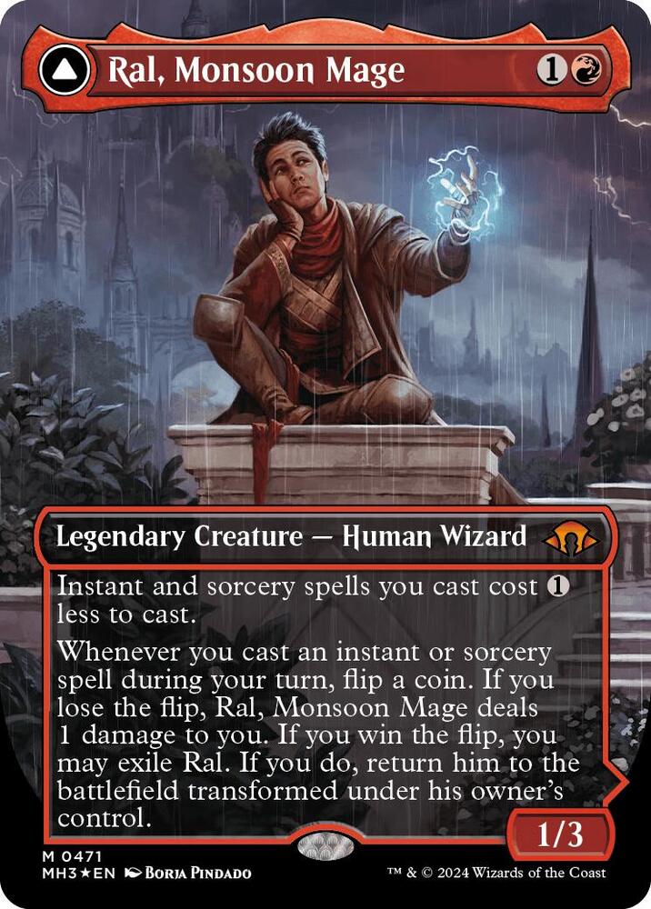 Ral, Monsoon Mage (Borderless) (Textured Foil) (471) [Modern Horizons 3]