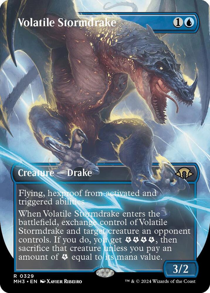 Volatile Stormdrake (Borderless) (329) [Modern Horizons 3]