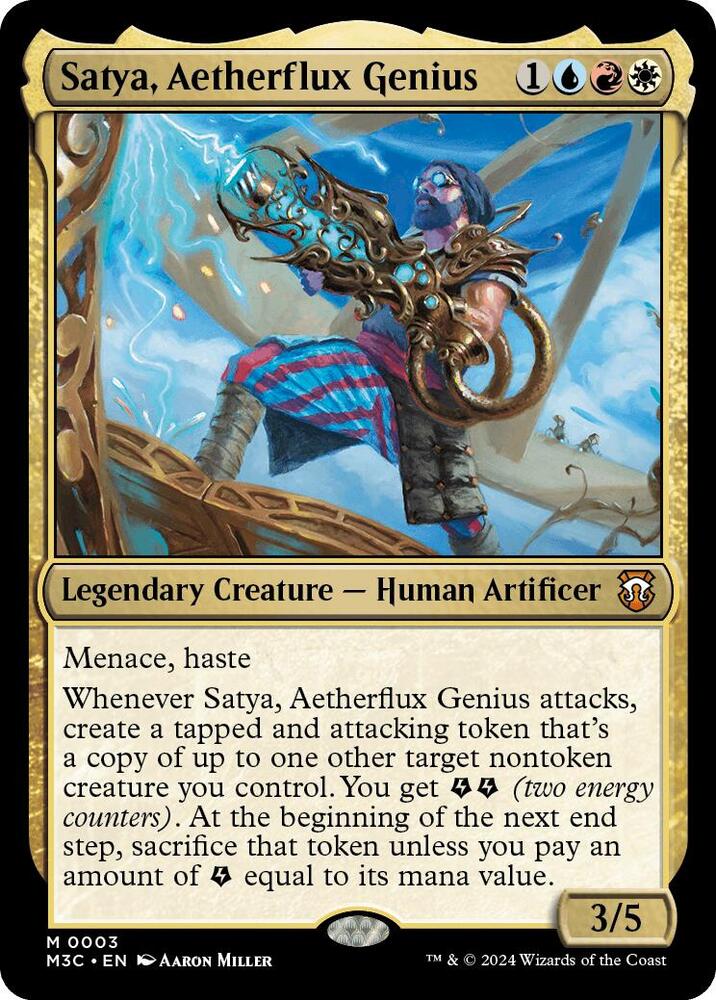 Satya, Aetherflux Genius (3) [Modern Horizons 3 Commander]