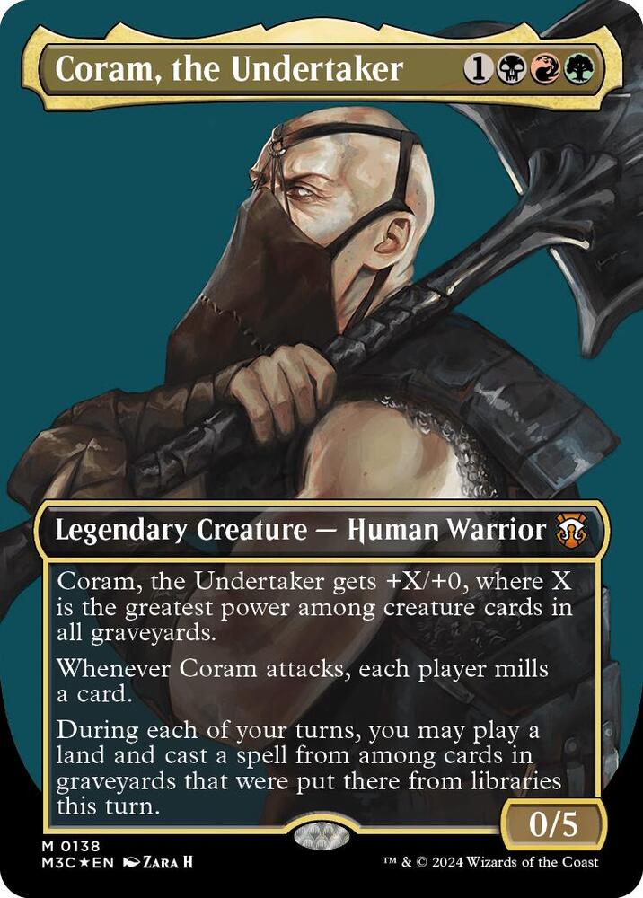 Coram, the Undertaker (Borderless) (Ripple Foil) (138) [Modern Horizons 3 Commander]