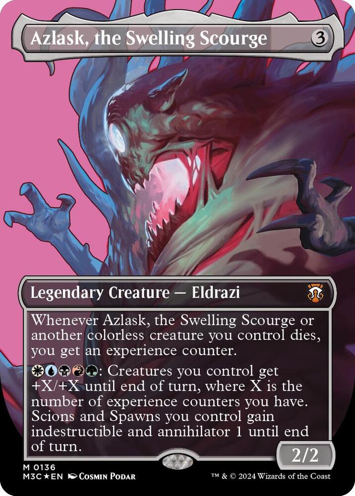 Azlask, the Swelling Scourge (Borderless) (Ripple Foil) (136) [Modern Horizons 3 Commander]