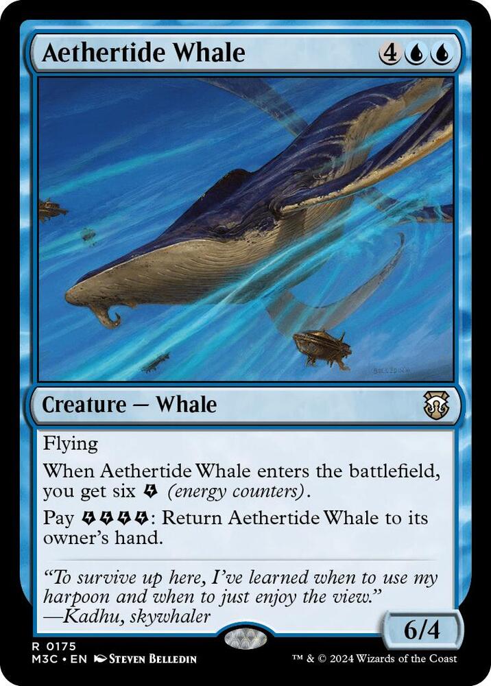 Aethertide Whale (Ripple Foil) (175) [Modern Horizons 3 Commander]