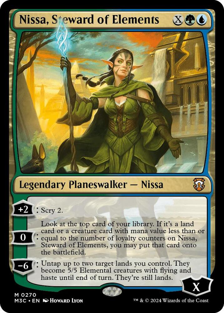 Nissa, Steward of Elements (Ripple Foil) (270) [Modern Horizons 3 Commander]