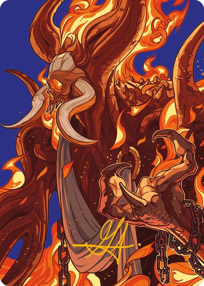 Phlage, Titan of Fire's Fury Art Card (Gold-Stamped Signature) (50) [Modern Horizons 3 Art Series]