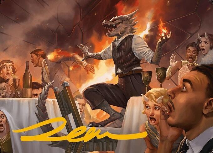 Party Thrasher Art Card (Gold-Stamped Signature) (6) [Modern Horizons 3 Art Series]