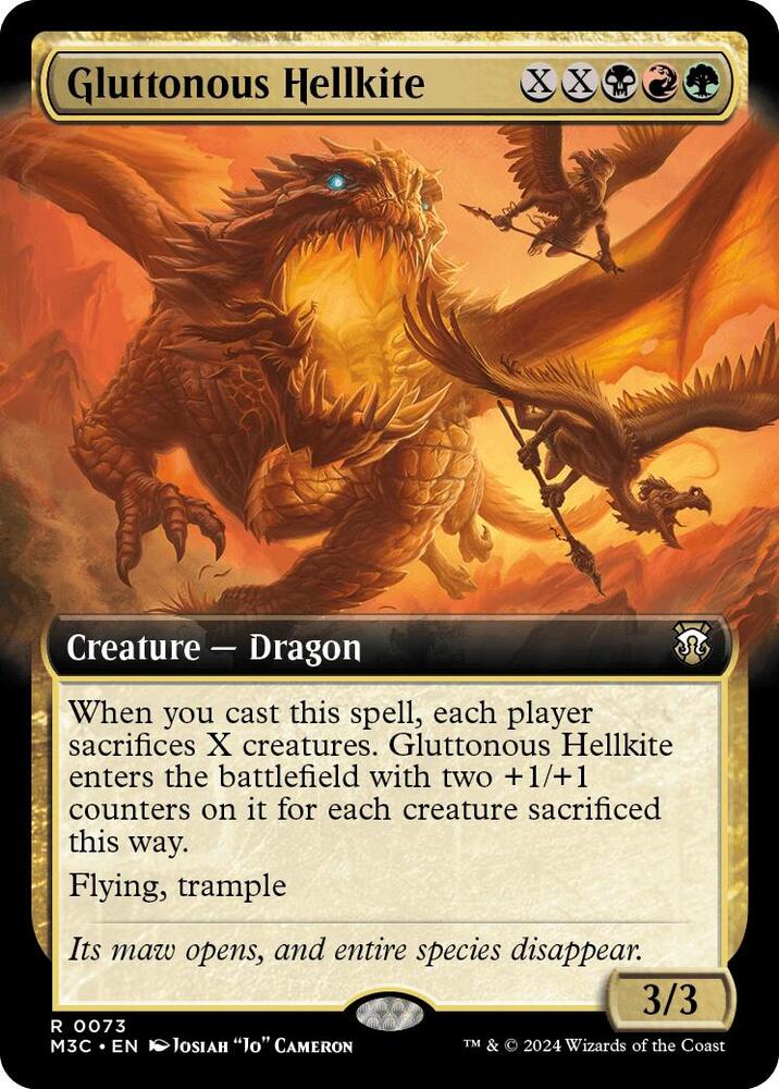 Gluttonous Hellkite (Extended Art) (Ripple Foil) (73) [Modern Horizons 3 Commander]