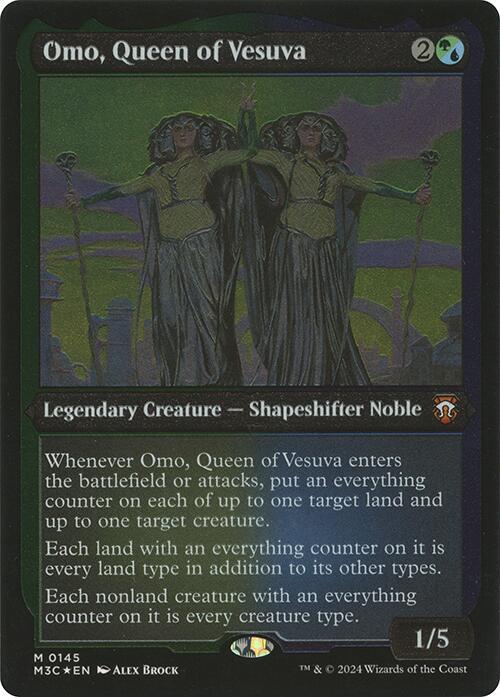 Omo, Queen of Vesuva (Display Commander) - Thick Stock (145) [Modern Horizons 3 Commander]