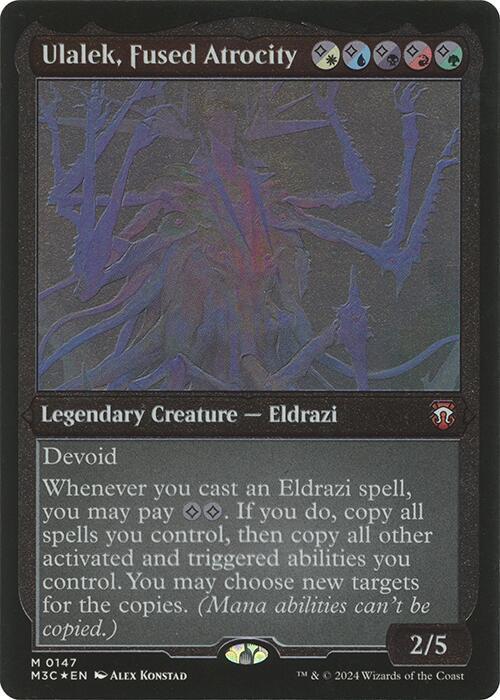 Ulalek, Fused Atrocity (Display Commander) - Thick Stock (147) [Modern Horizons 3 Commander]