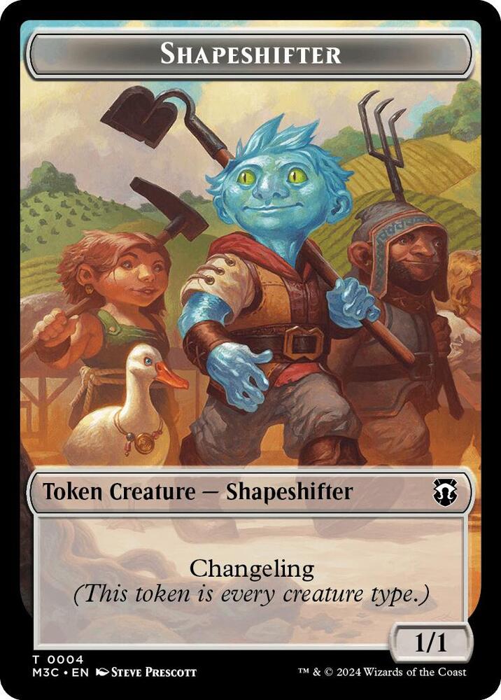 Shapeshifter (0004) // Copy Double-Sided Token (4 // 1) [Modern Horizons 3 Commander]