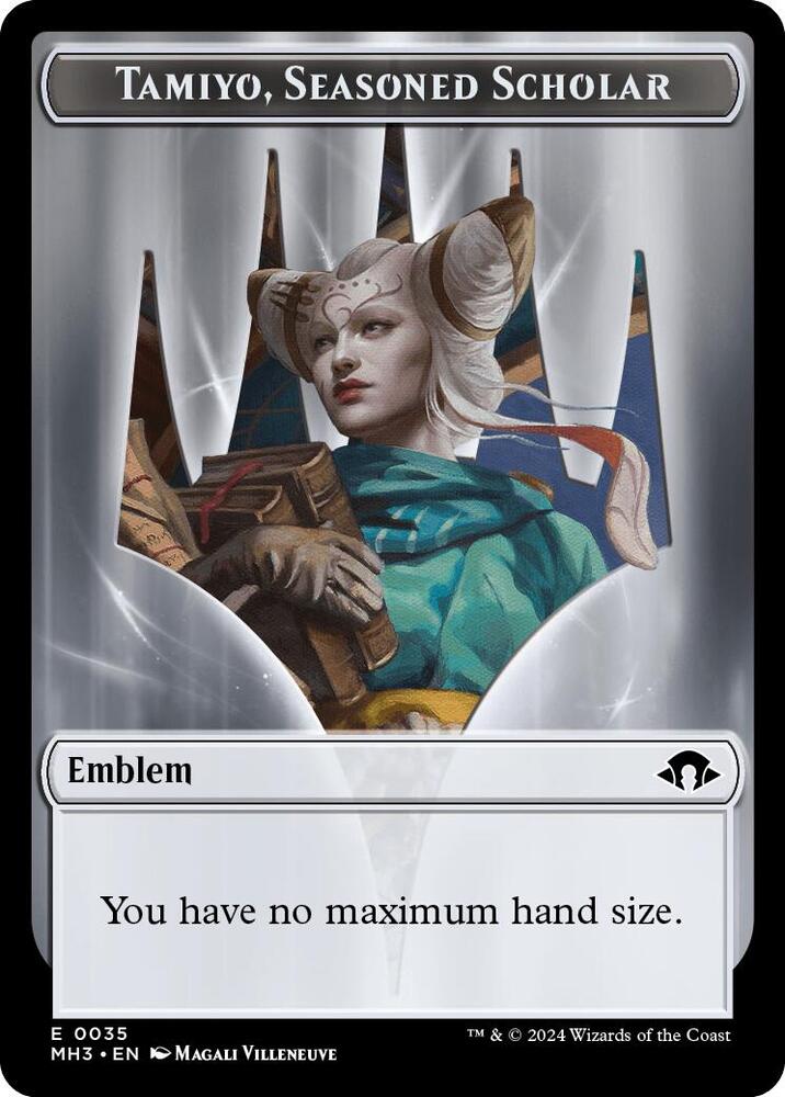 Emblem - Tamiyo, Seasoned Scholar // Energy Reserve Double-Sided Token (35 // 36) [Modern Horizons 3]