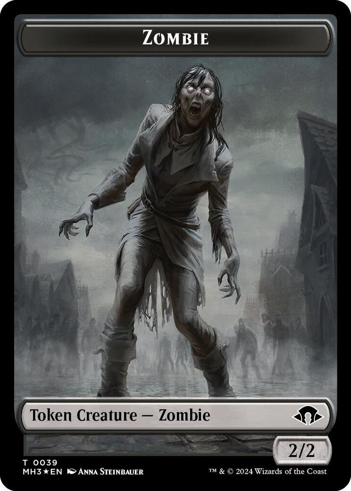 Zombie (Ripple Foil) // Elephant Double-Sided Token (39 // 18) [Modern Horizons 3 Commander]