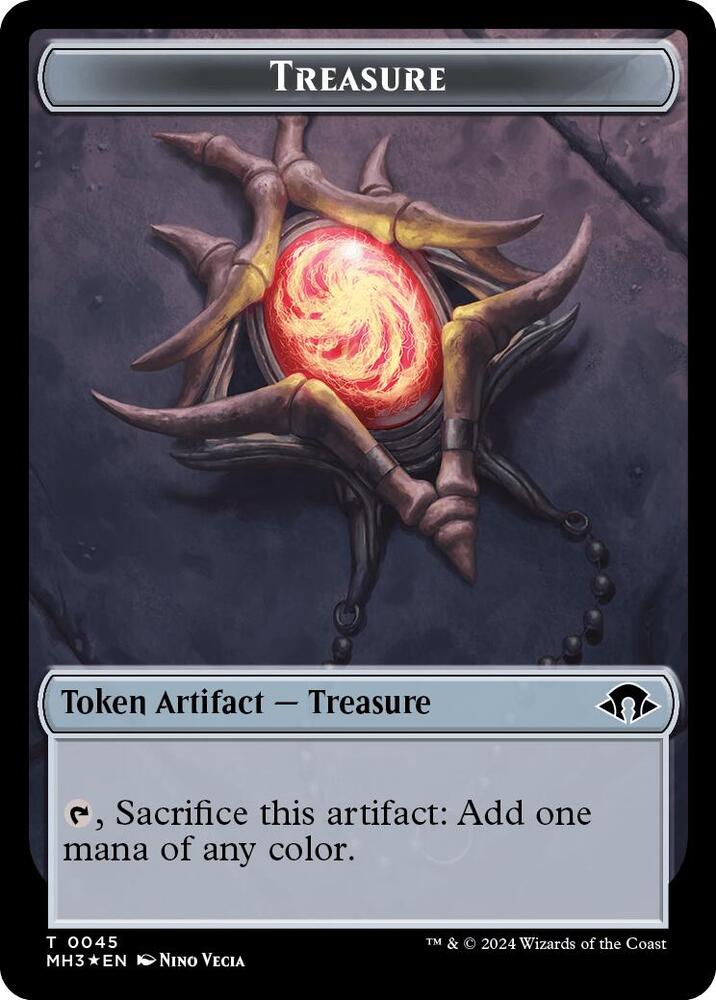 Treasure (Ripple Foil)  // Copy Double-Sided Token (45 // 1) [Modern Horizons 3]