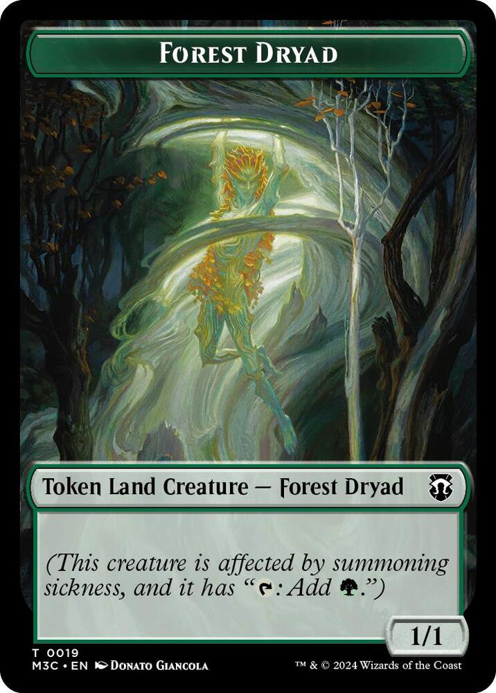 Forest Dryad (Ripple Foil) // Emblem - Vivien Reid Double-Sided Token (19 // 28) [Modern Horizons 3 Commander]