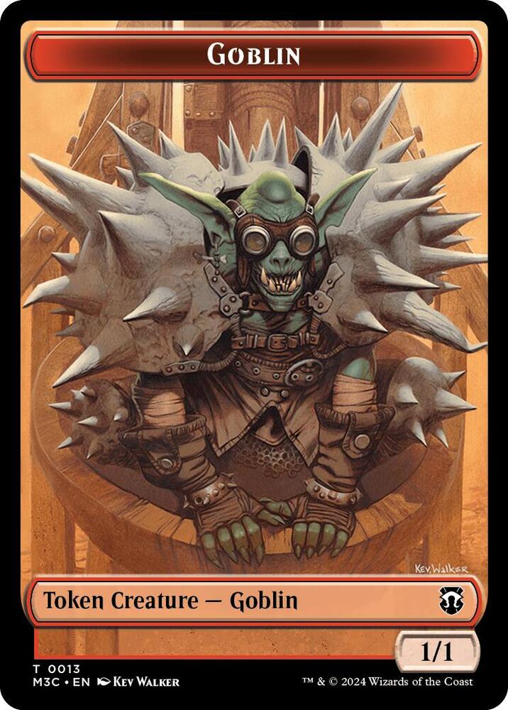 Goblin (Ripple Foil) // Tarmogoyf Double-Sided Token (13 // 22) [Modern Horizons 3 Commander]
