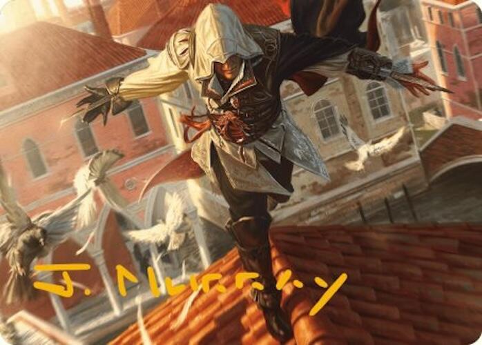 Ezio, Blade of Vengeance Art Card (Gold-Stamped Signature) (19) [Universes Beyond: Assassin's Creed Art Series]