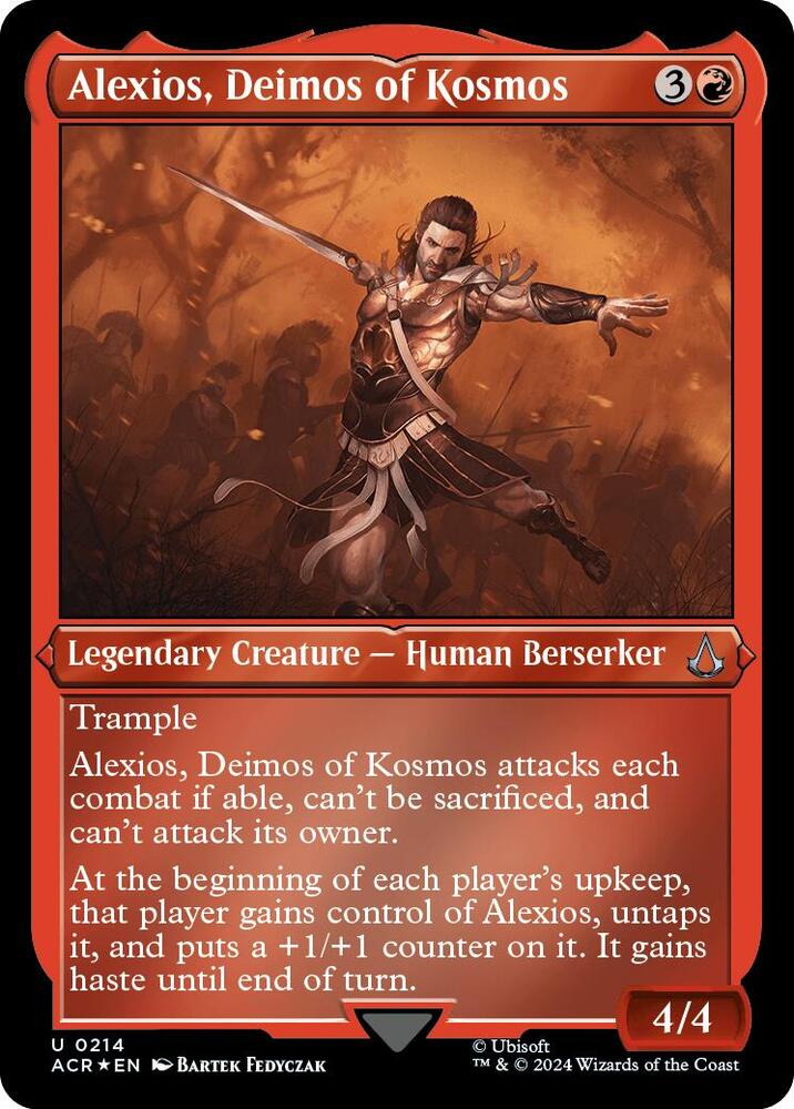 Alexios, Deimos of Kosmos (Foil Etched) (214) [Assassin's Creed]