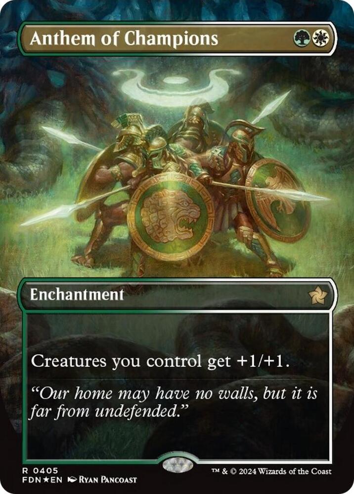 Anthem of Champions (Borderless) (Mana Foil) (405) [Foundations]