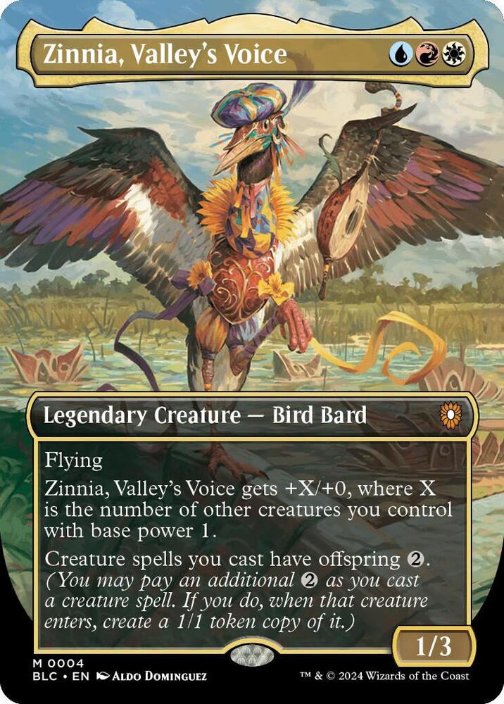 Zinnia, Valley's Voice (Borderless) (4) [Bloomburrow Commander]