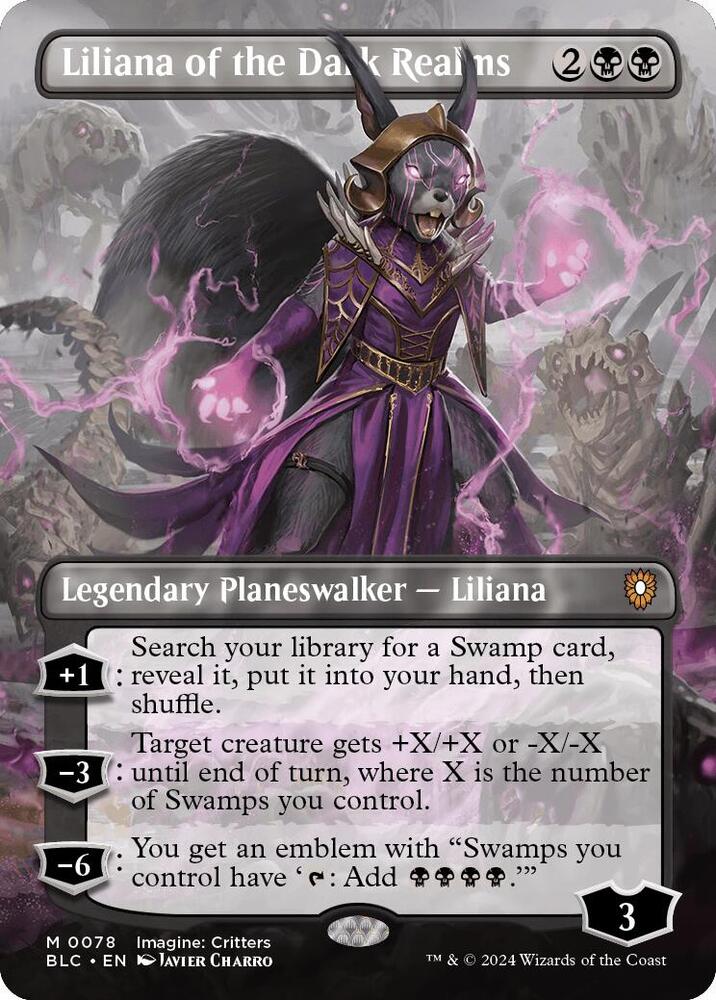 Liliana of the Dark Realms (Borderless) (78) [Bloomburrow Commander]