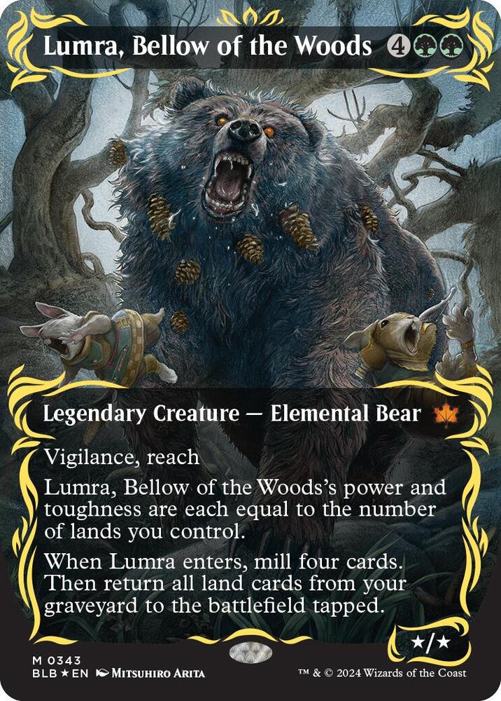 Lumra, Bellow of the Woods (Borderless) (Raised Foil) (343) [Bloomburrow]